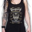 Dragstrip Clothing Rebel Sugar Skull Girls Long vest top 